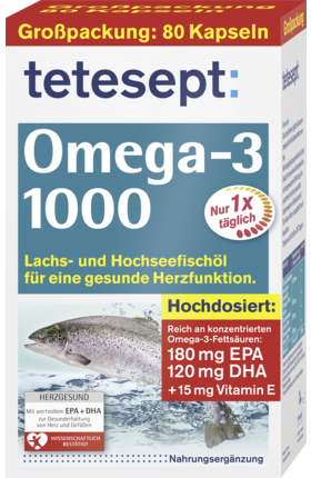 Omega-3 深海魚油 1000mg 膠囊, 80粒 - Germanbuy HK 德國代購